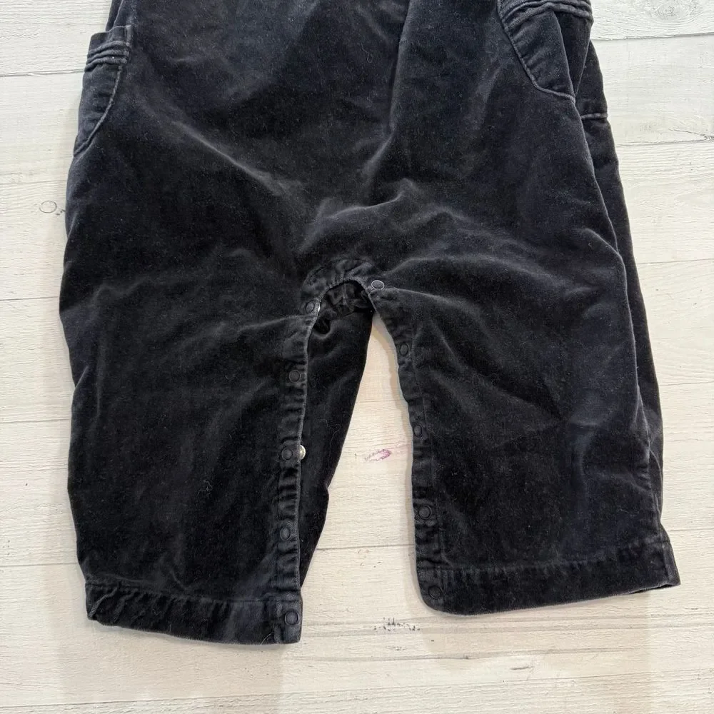 Gymboree black velvet girls overalls 2000‎ size 12-18 months